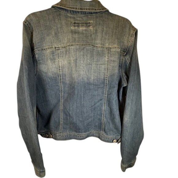 Maurices Classic Distressed Button Front Jean Jacket Size XL Trucker Cowgirl - Picture 6 of 10